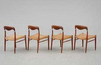 MATBORD samt STOLAR, 5 st, sannolikt Nils Ole Møller, Danmark, 1960-tal.