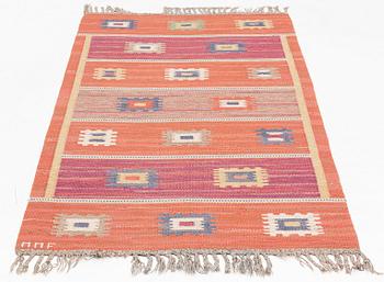 Märta Måås-Fjetterström, a carpet, "Röd grön äng", flat weave, ca 218 x 104 cm, signed AB MMF.