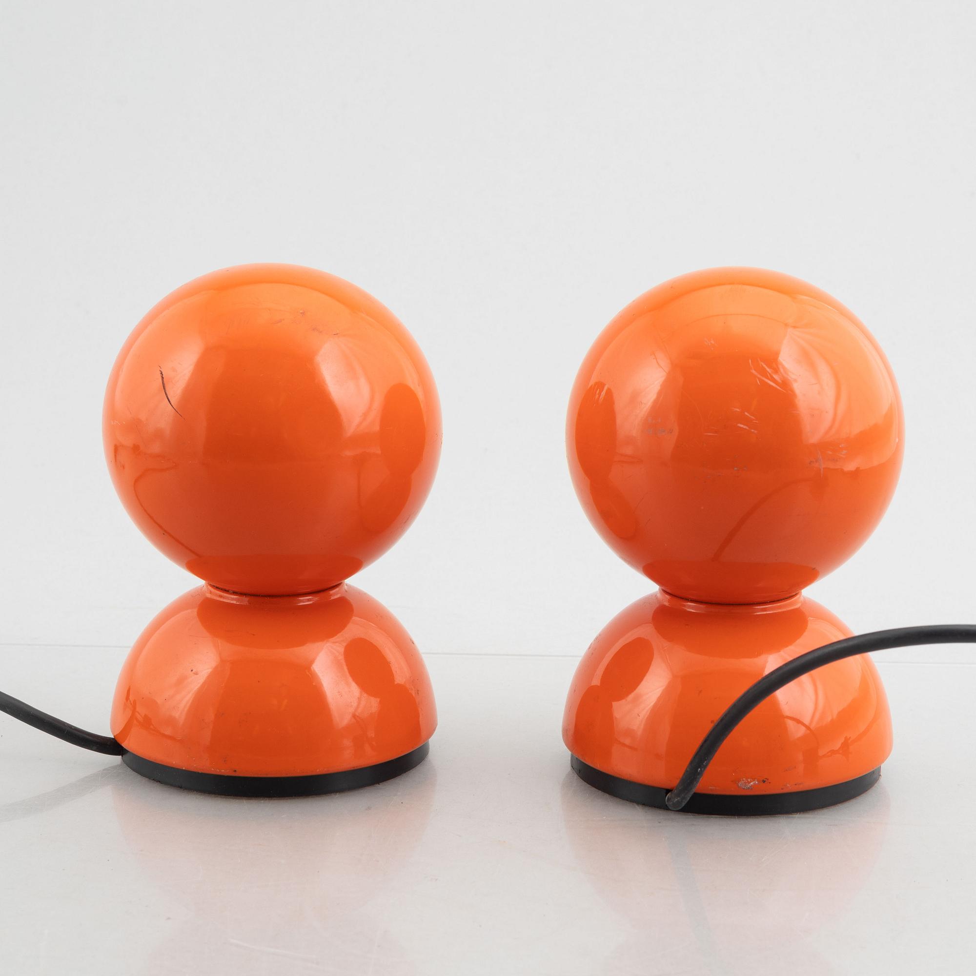 Vico Magistretti, bordslampor, ett par, "Eclisse", 1960-tal, Artemide, Italien.