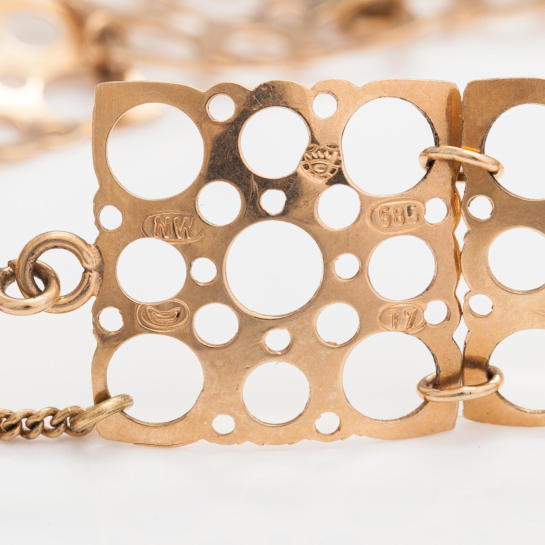 Liisa Vitali, A 14K gold bracelet "Pitsi". Westerback, Helsinki 1972.