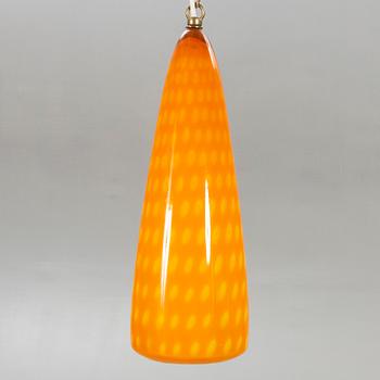 Ceiling pendant, glass, probably Murano, 1950s-60s.
