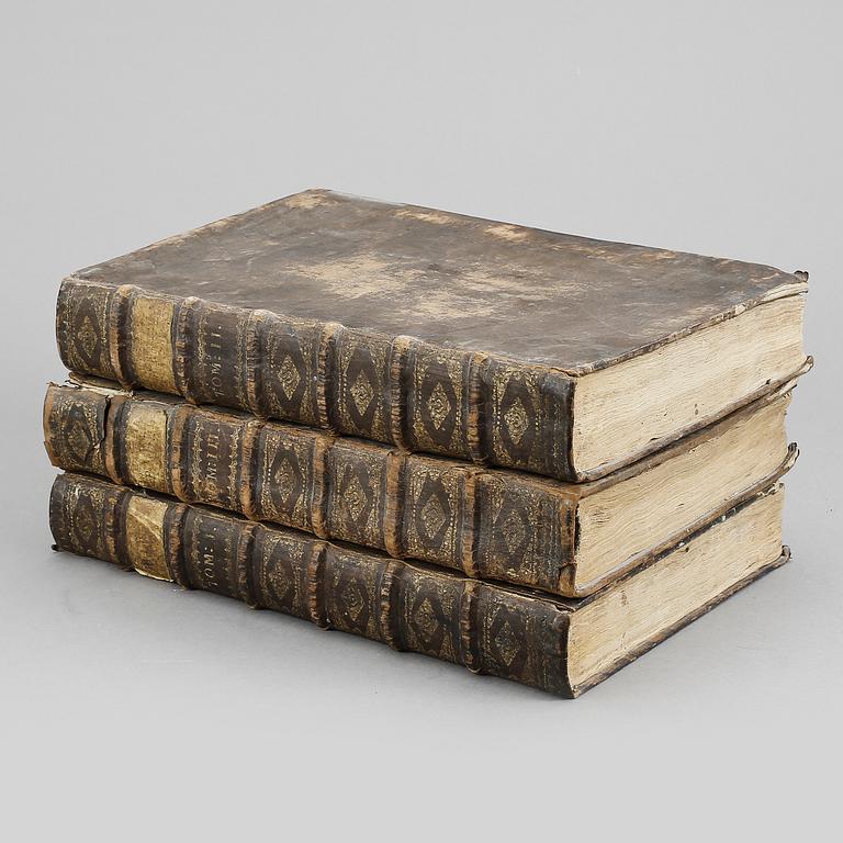 BIBEL, 3 vol, Biblia thet är all then heliga Skrift på Swensko...Carl the Tollftes.., Stockholm 1724-52.