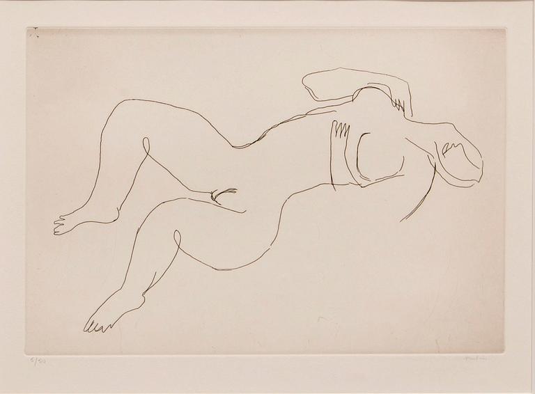 Jean Fautrier, etsning, signerad och numrerad 5/50.