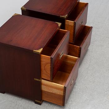 A pair of mahogany bedside tables, England second half of the 20th century.