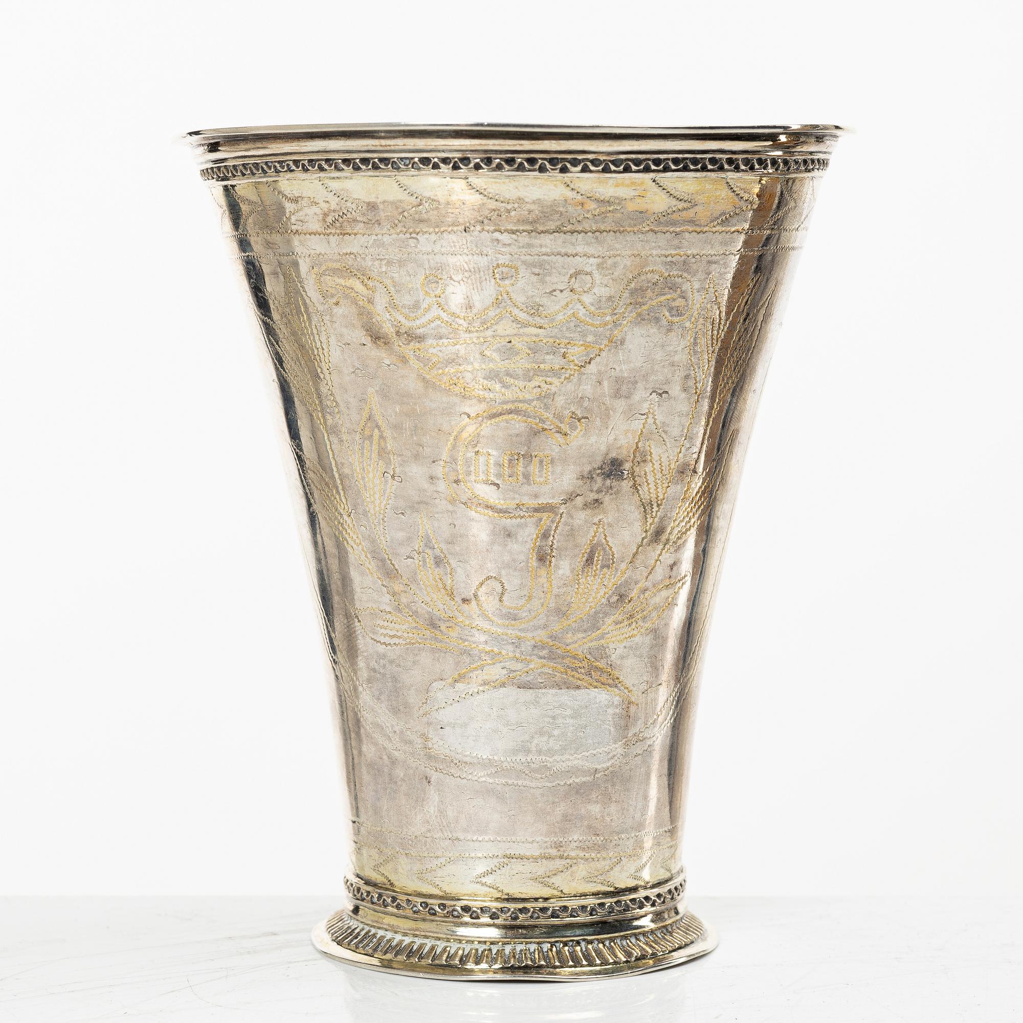 Bägare, silver, Samuel Lyberg, Borås, verksam 1778-1834.