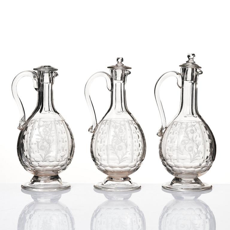 Glasservis, 21 delar, 1800-tal.