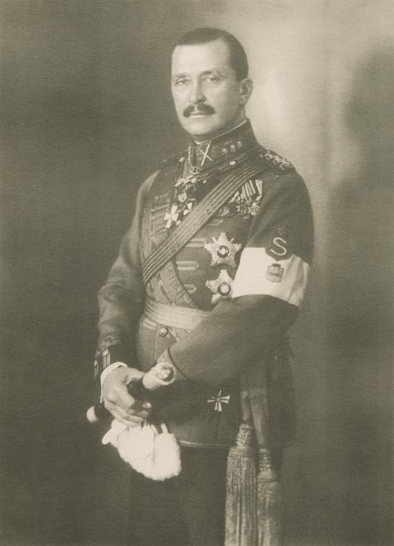 Framed print of Mannerheim, Marshal of Finland. 1940s.