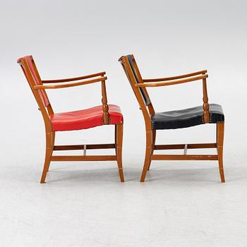 Josef Frank, two armchairs, model B 2067, Svenskt Tenn pre 1985.