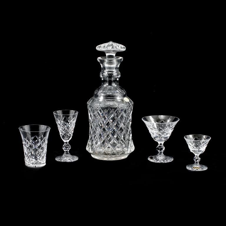 GLASSERVIS, 33 delar, delvis "Rut", mestadels Boda, 1900-talets andra hälft.