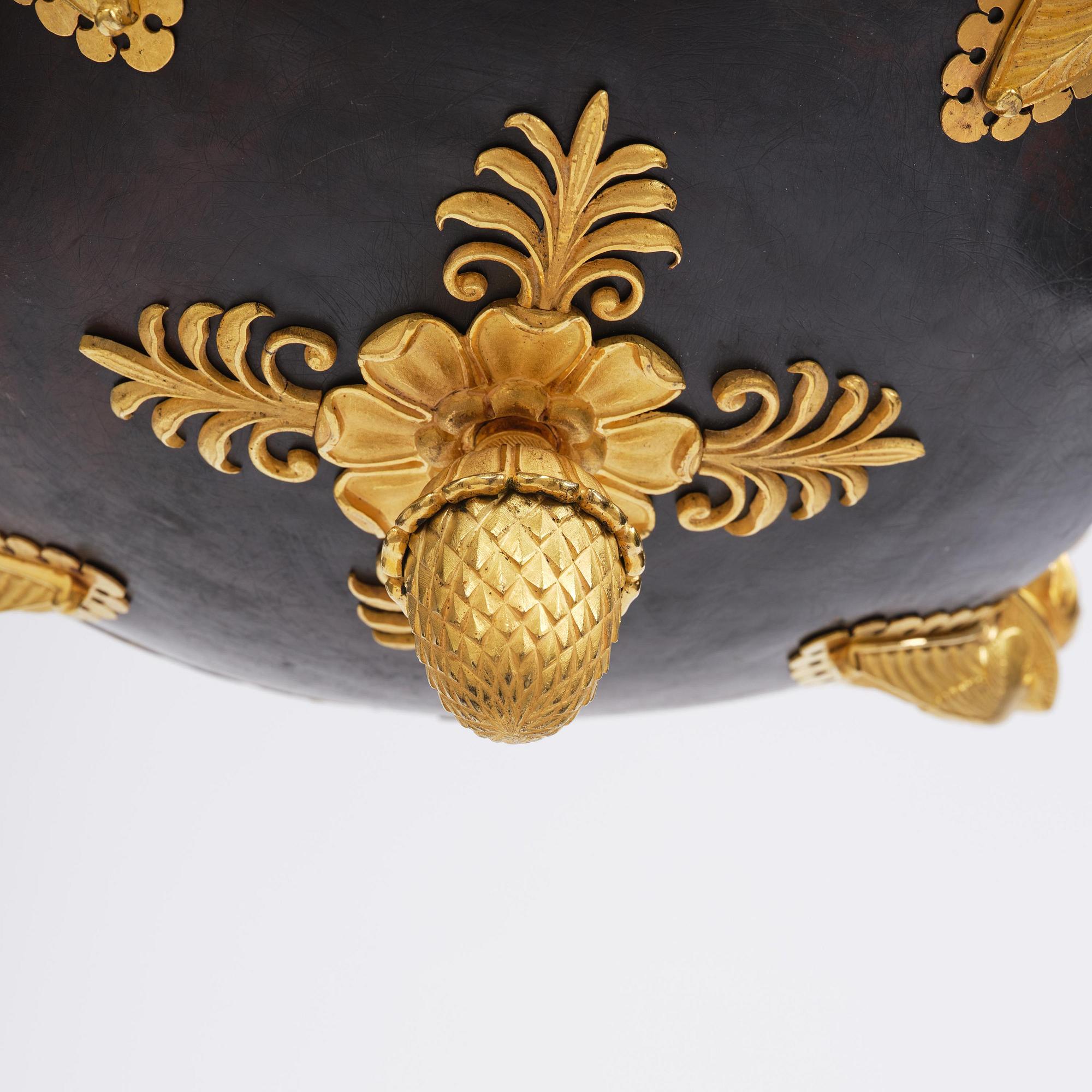 A Swedish Empire four-light hanging-lamp, first part of the 19th century.