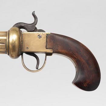 Slaglåsrevolver, svensk, 1800-talets andra hälft.