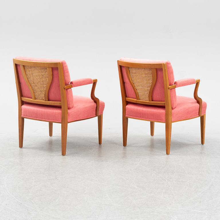 Josef Frank, a pair of model 969 armchairs, Firma Svenskt Tenn, Sweden.