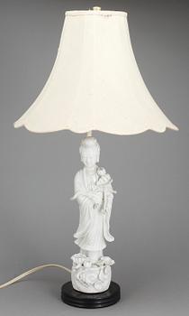 BORDSLAMPA, blanc de chine, Kina, 1900-tal.