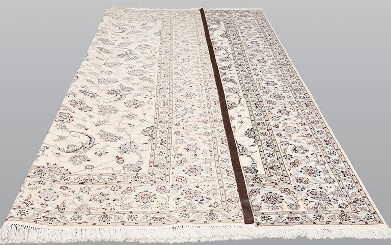A part silk Nain carpet, so called 6LAA, ca 354 x 250 cm.