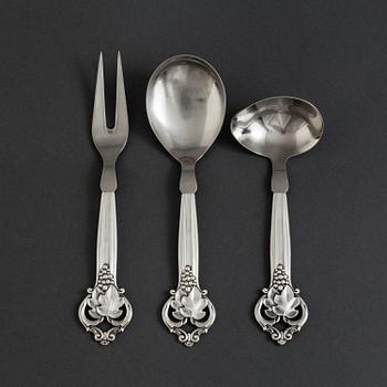 3 silver cutlery Carl M Cohr, Denmark, 1948-1951. Weight ca 253 grams.