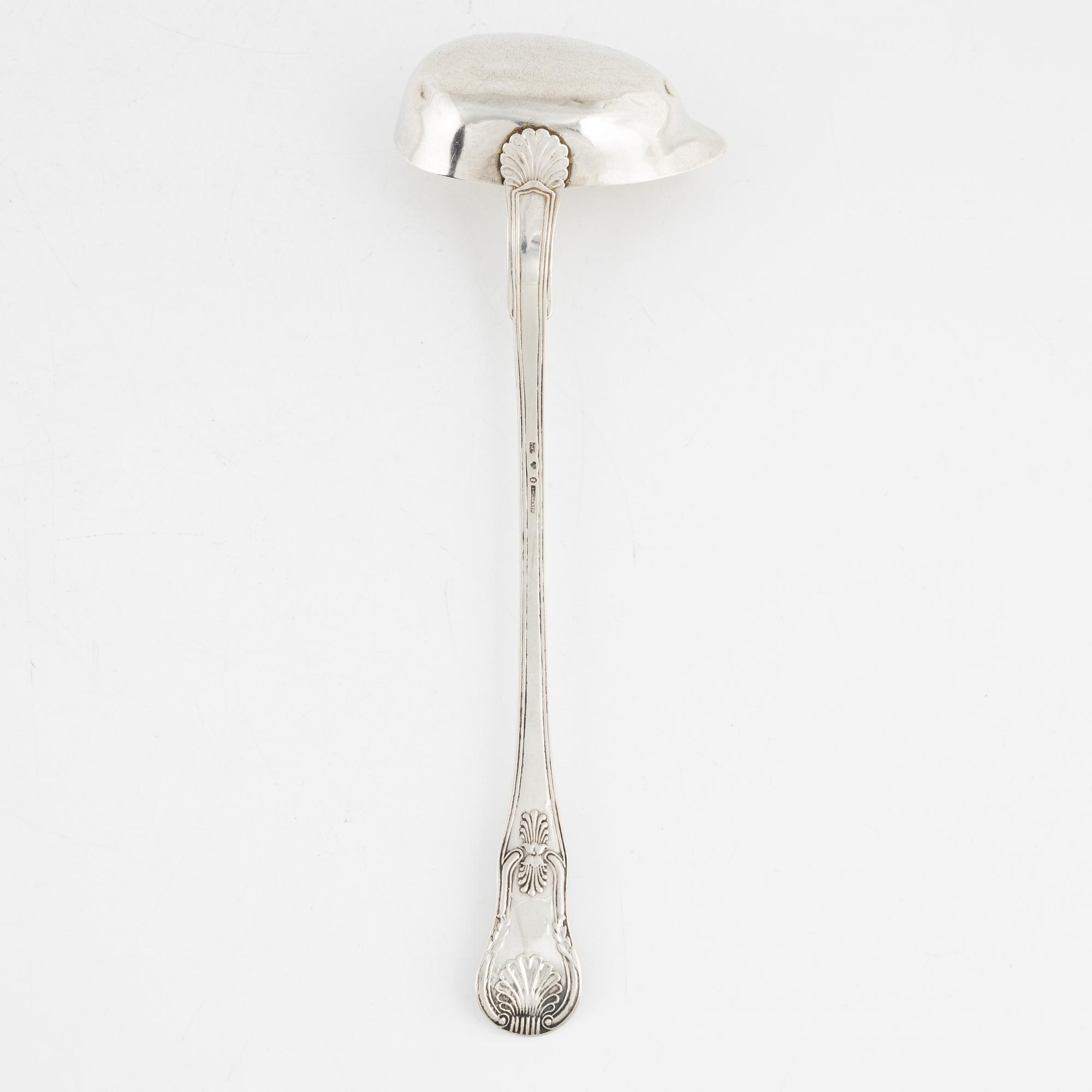 A Swedish Silver Ladle, mark of Gustaf Folcker, Stockholm 1851.