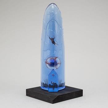 BERTIL VALLIEN, skulptur, "The sky is the limit", glas, Kosta Boda, signerad B. Vallien.