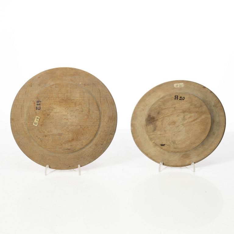 Wooden discs, 7 pcs. Folk art, 19th century.