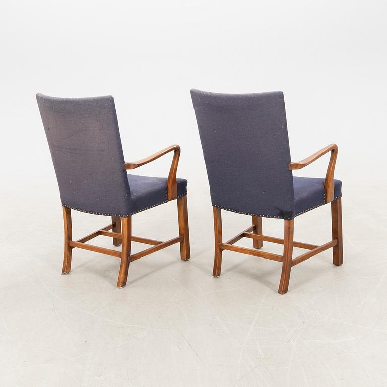 Armchairs, a pair, Fritz Hansen, Denmark, mid-20th century.