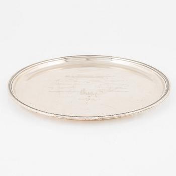 Eric Råström, a silver tray, Råströms Silver- O Nysilverfabrik, Stockholm, Sweden, 1948.