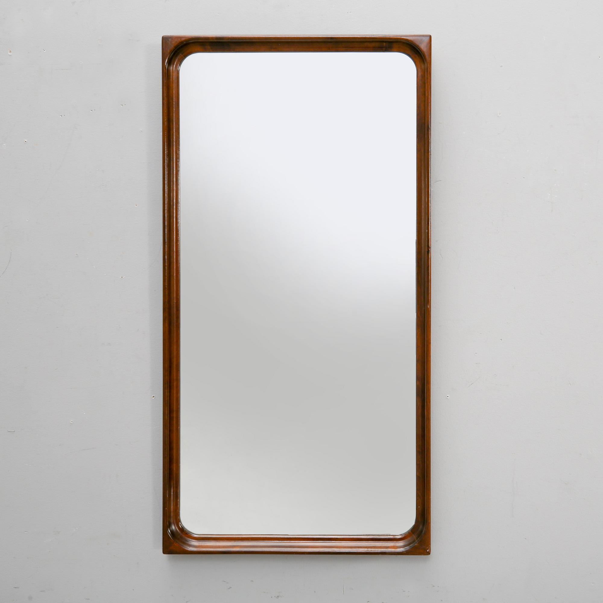 A 1940/50s  walnut mirror.