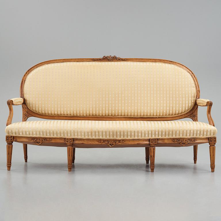 A Gustavian sofa, Stockholm, second part of the 18th century.