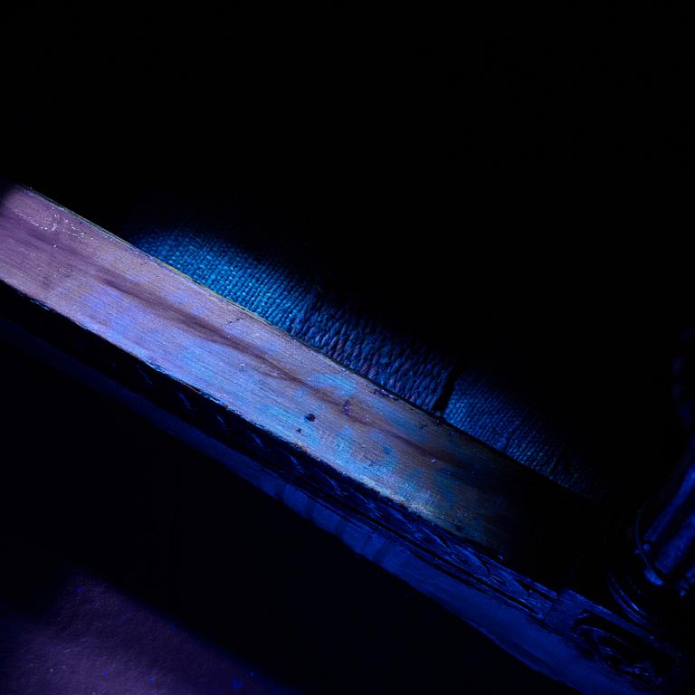 Kungliga taburetter, ett par, av Erik Öhrmark och Pehr Ljung efter ritning av Louis Masreliez, 1790-tal, Sengustavianska.