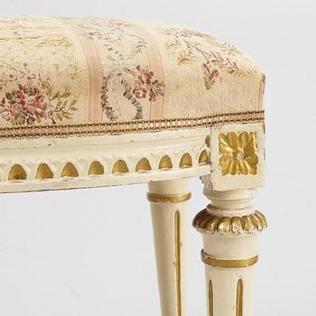 A Gustavian stool by joseph Ruste (1772-1792) late 18th Century.