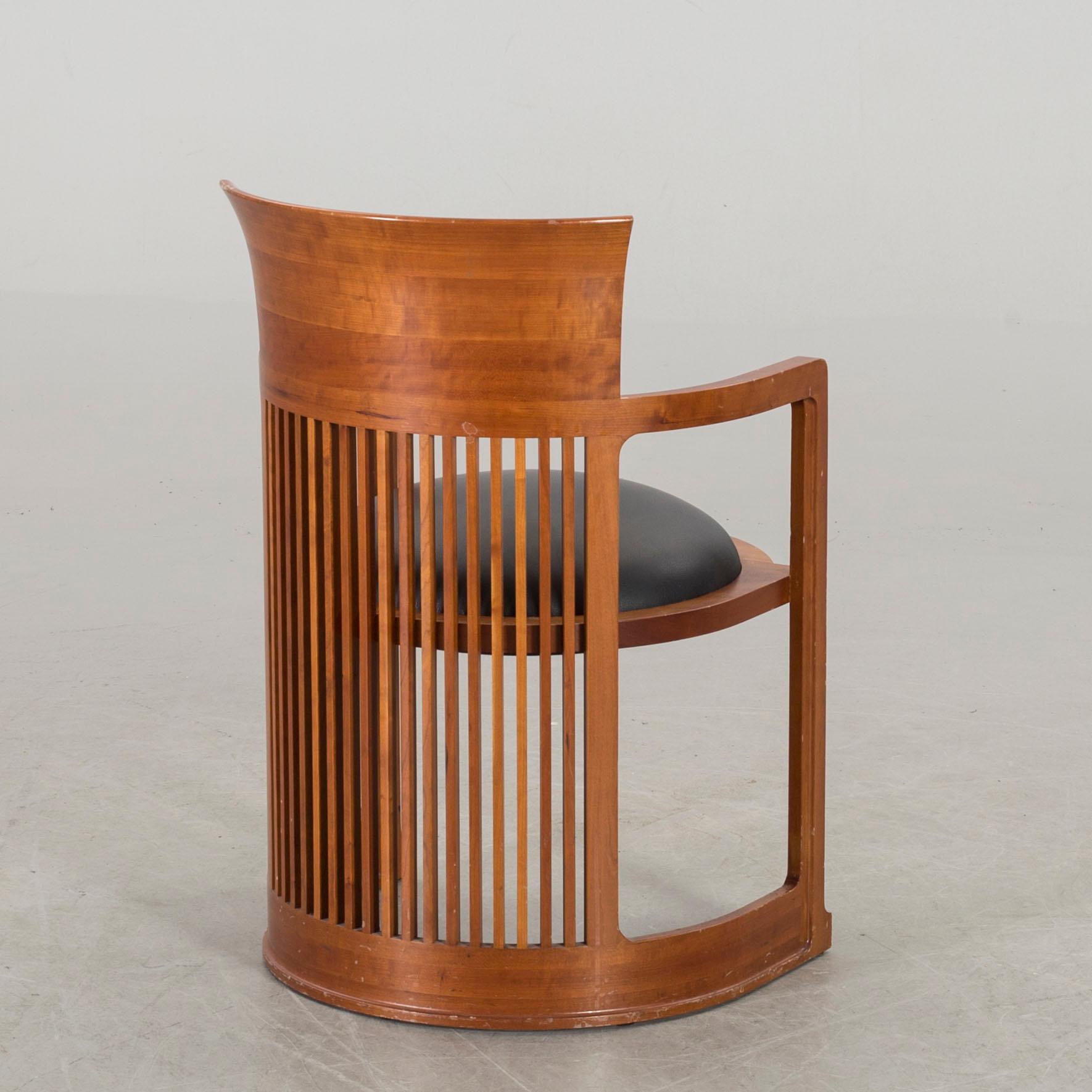 FRANK LLOYD WRIGHT, "Barrel Chair" model no 606, Cassina.