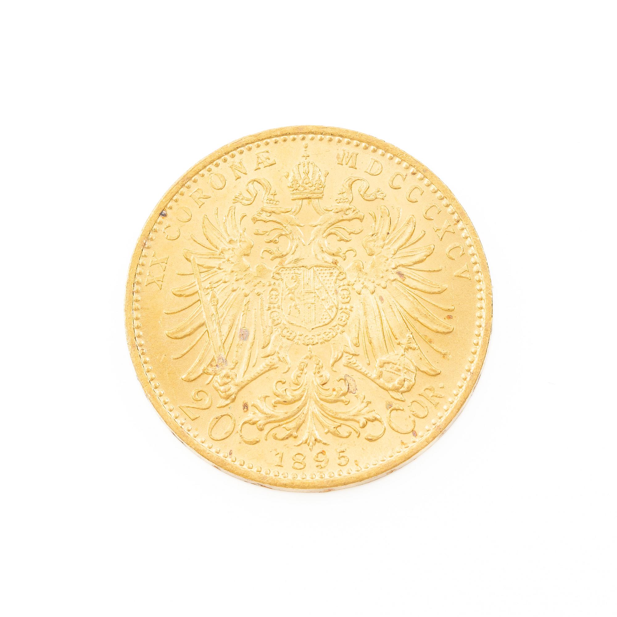 Gold coin, Austria-Hungary, 20 Corona, 1895.