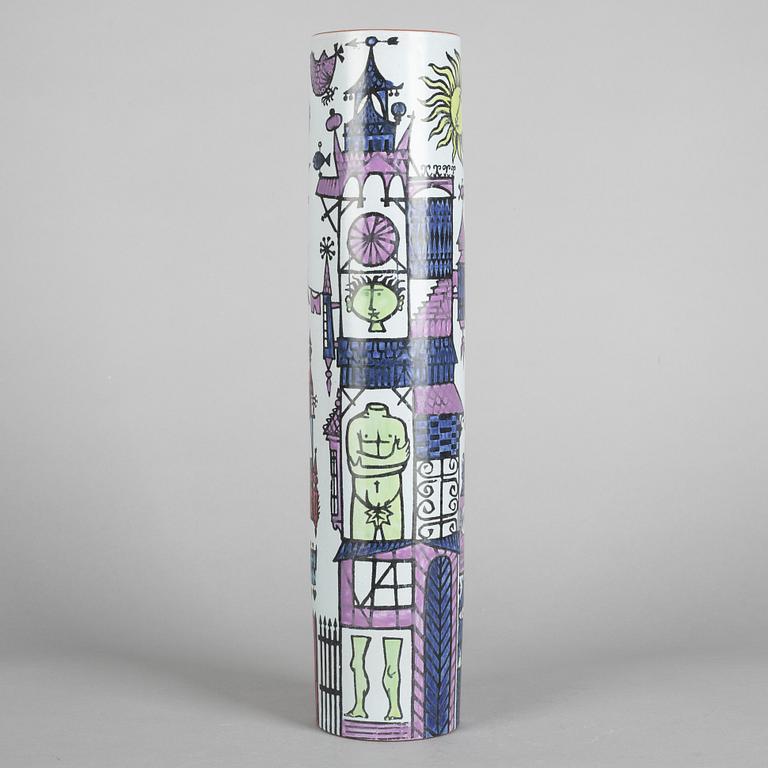 Stig Lindberg, a 'Karneval' faience vase, Gustavsbergs studio 1958-62.