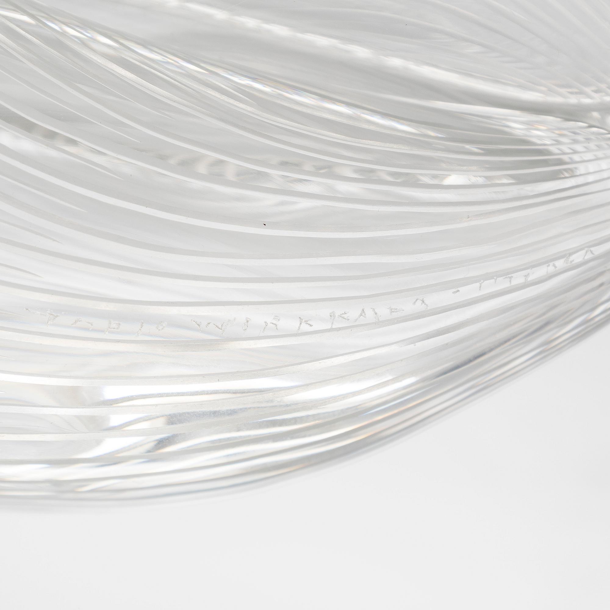 Tapio Wirkkala, konstglas, modell 3342, signerad Tapio Wirkkala Iittala.