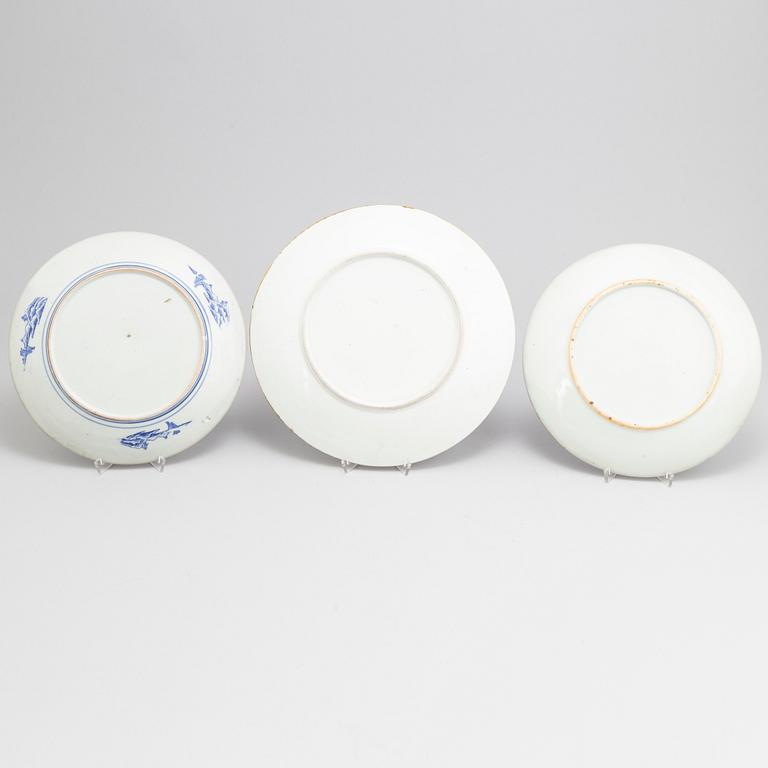 A group with six Japanese blue and white dishes, Meiji Period (1868-1912).