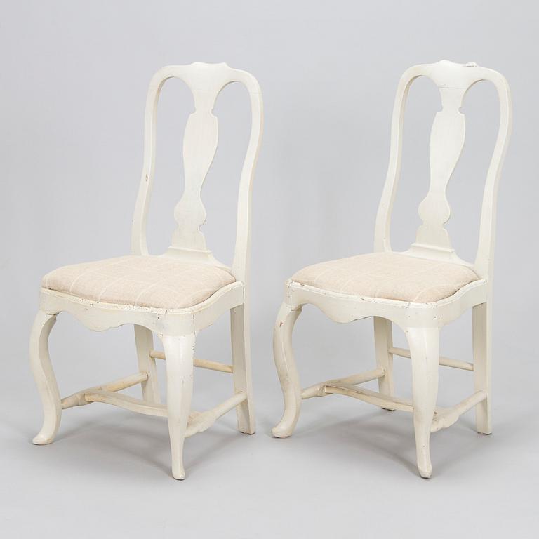 A pair of Swedish Rococo chairs, mid-18th century.