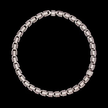 1291. COLLIER, Steltman Jewellery, briljantslipade diamanter, tot. ca 1.50 ct, samt en baguetteslipad diamant. 0.08 ct.