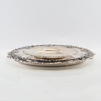 Trays 3 pcs of nickel silver, first half of the 20th century.