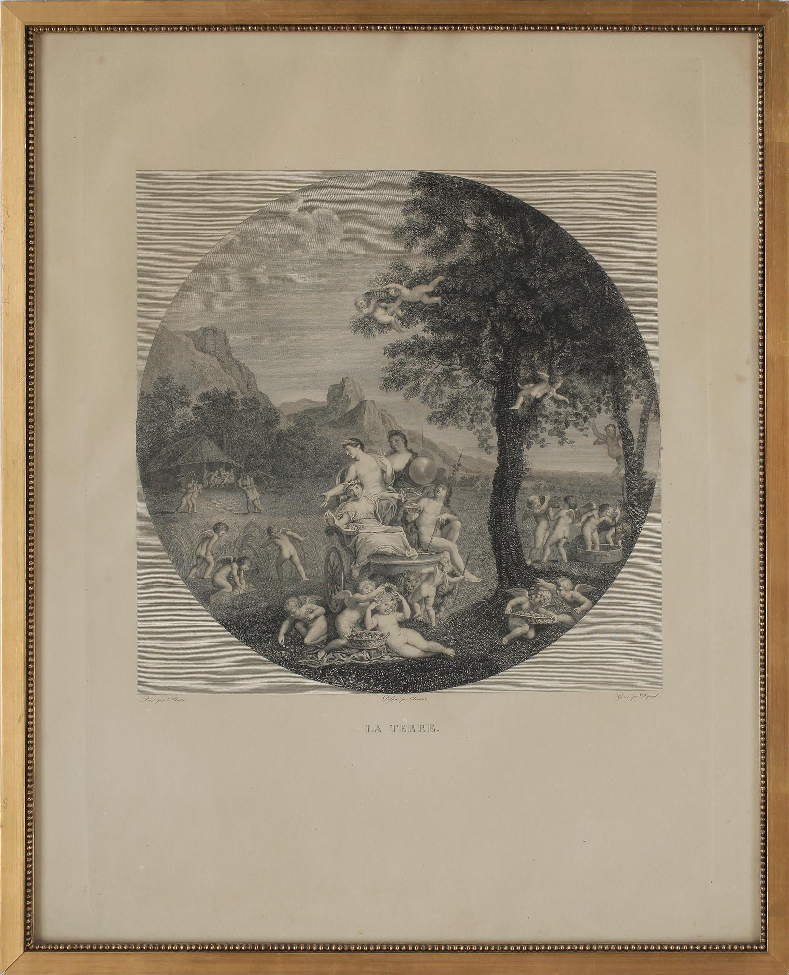 GRAVYRER, 4st, bland annat efter Angelica Kauffmann, 1800-tal.