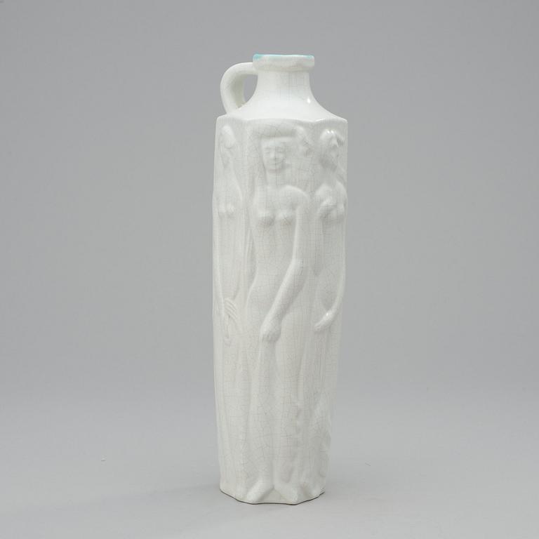 A Tyra Lundgren faience vase, Arabia, Finland 1928.