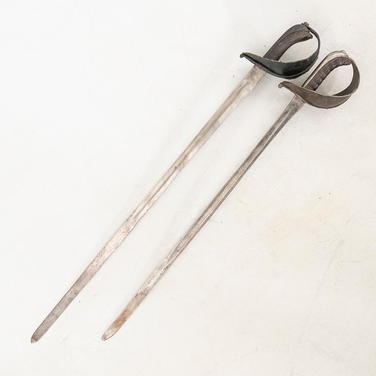 Two fencing sabres, Swedish, 19th century.