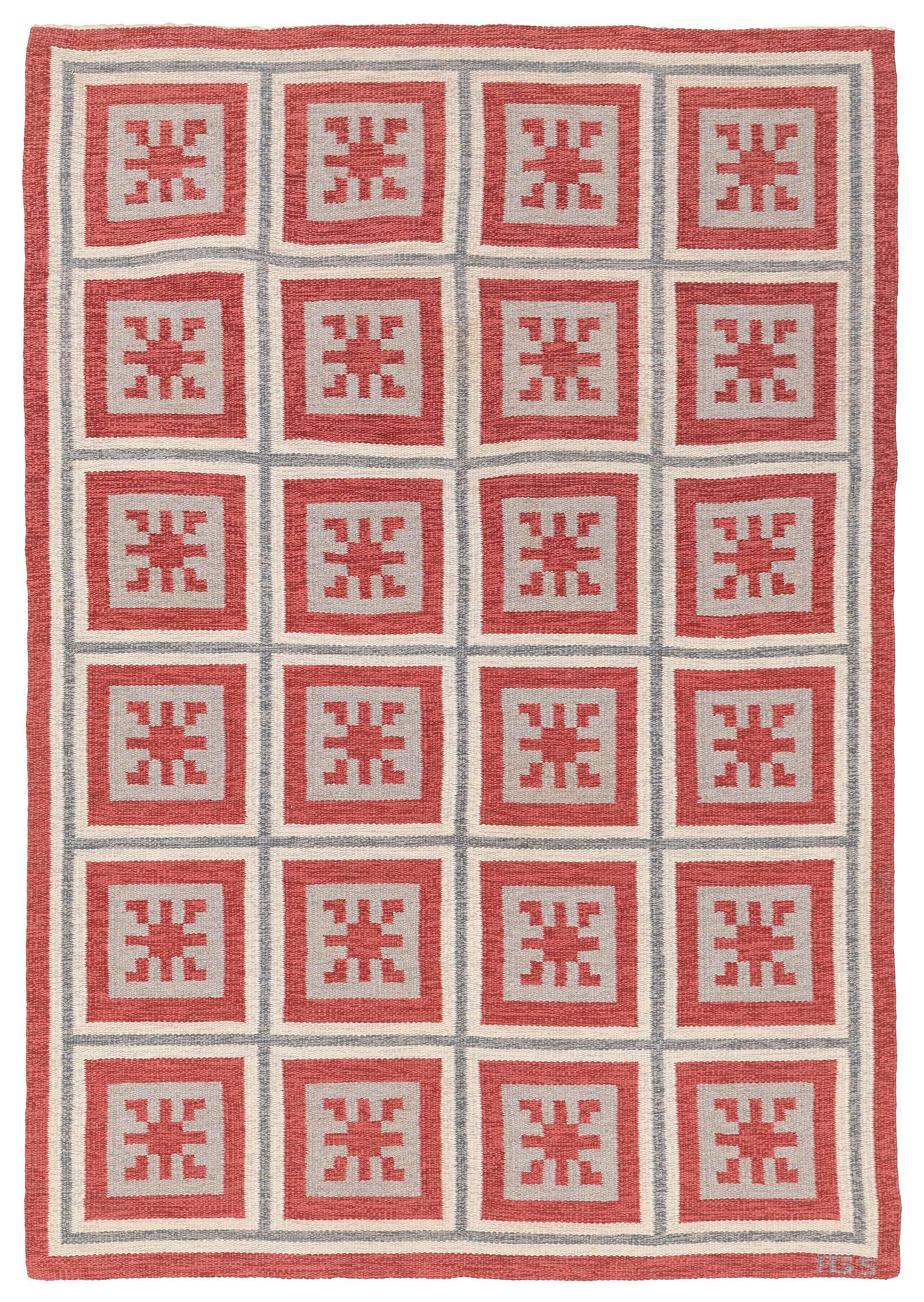 Anna-Greta Sjöqvist, a carpet, flat weave, c. 240 x 130 cm, signed AGS.