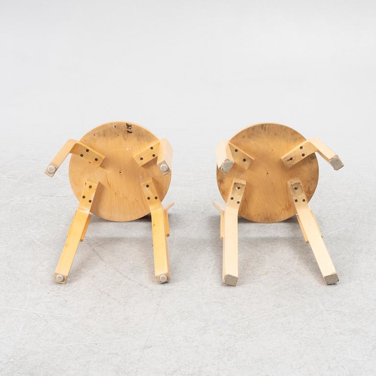 Alvar Aalto, chairs, 3 pcs, model 66 and stool, model 60, Artek, Finland.