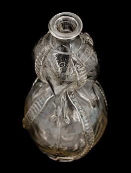 KARAFF, glas, monogram samt datering 1786.