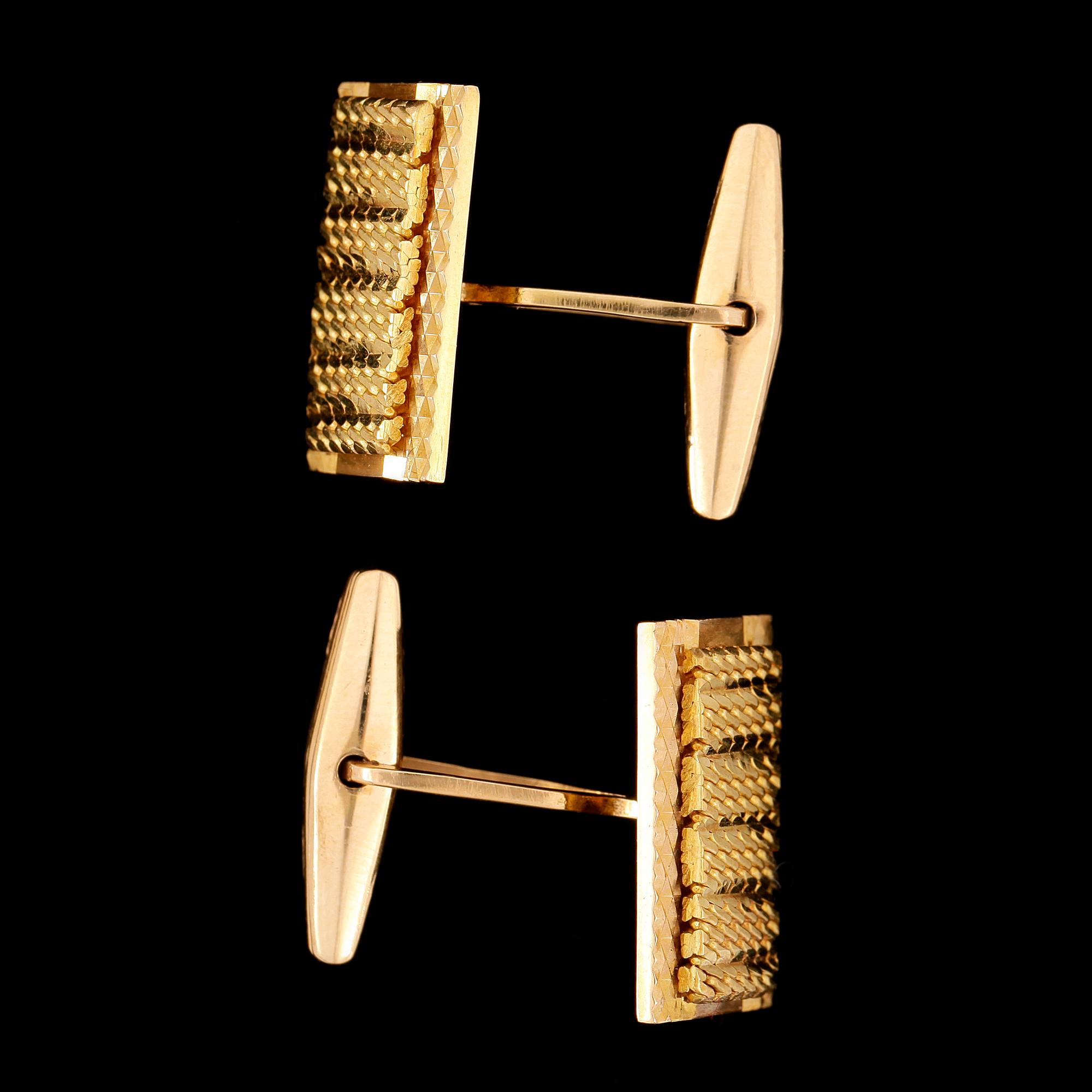 MANSCHETTKNAPPAR, 18k guld, Frankrike. Vikt 13g.