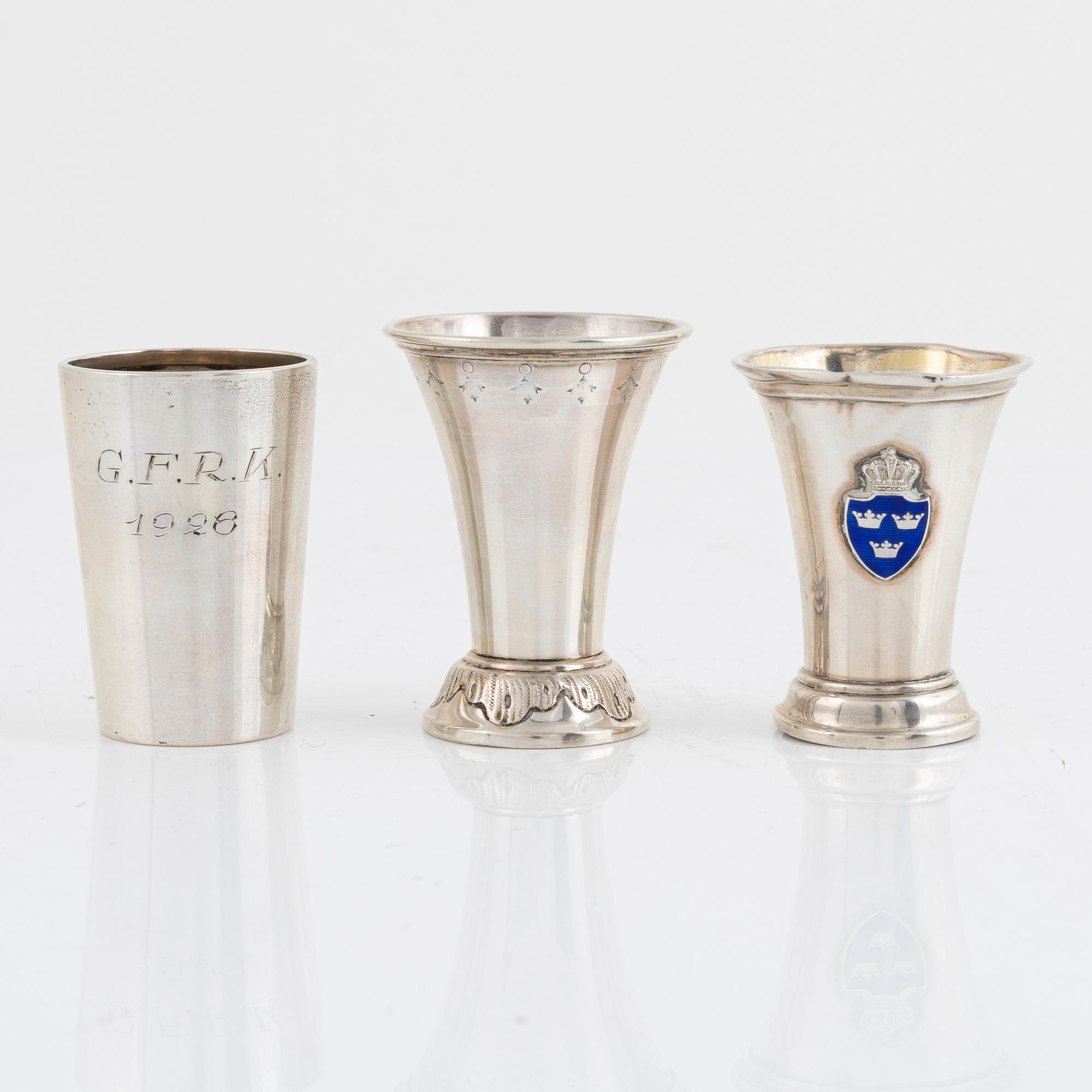 Lot of silver, 11 pieces, including C.G. Hallberg, K. Anderson, 1903-1954.