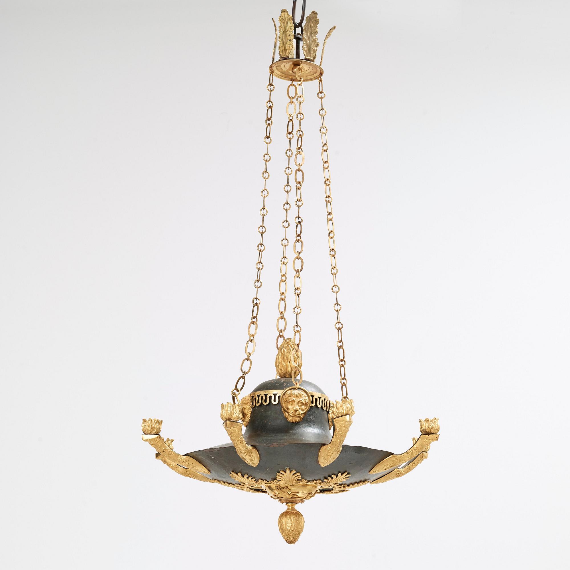 AMPEL, för åtta ljus, Empire, 1800-talets början.