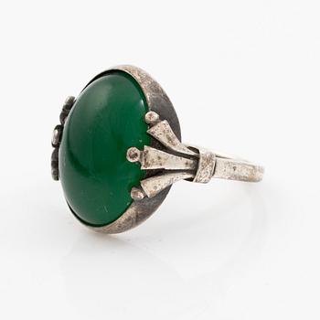 Georg Jensen, ring sterling silver with cabochon-cut green quartz.