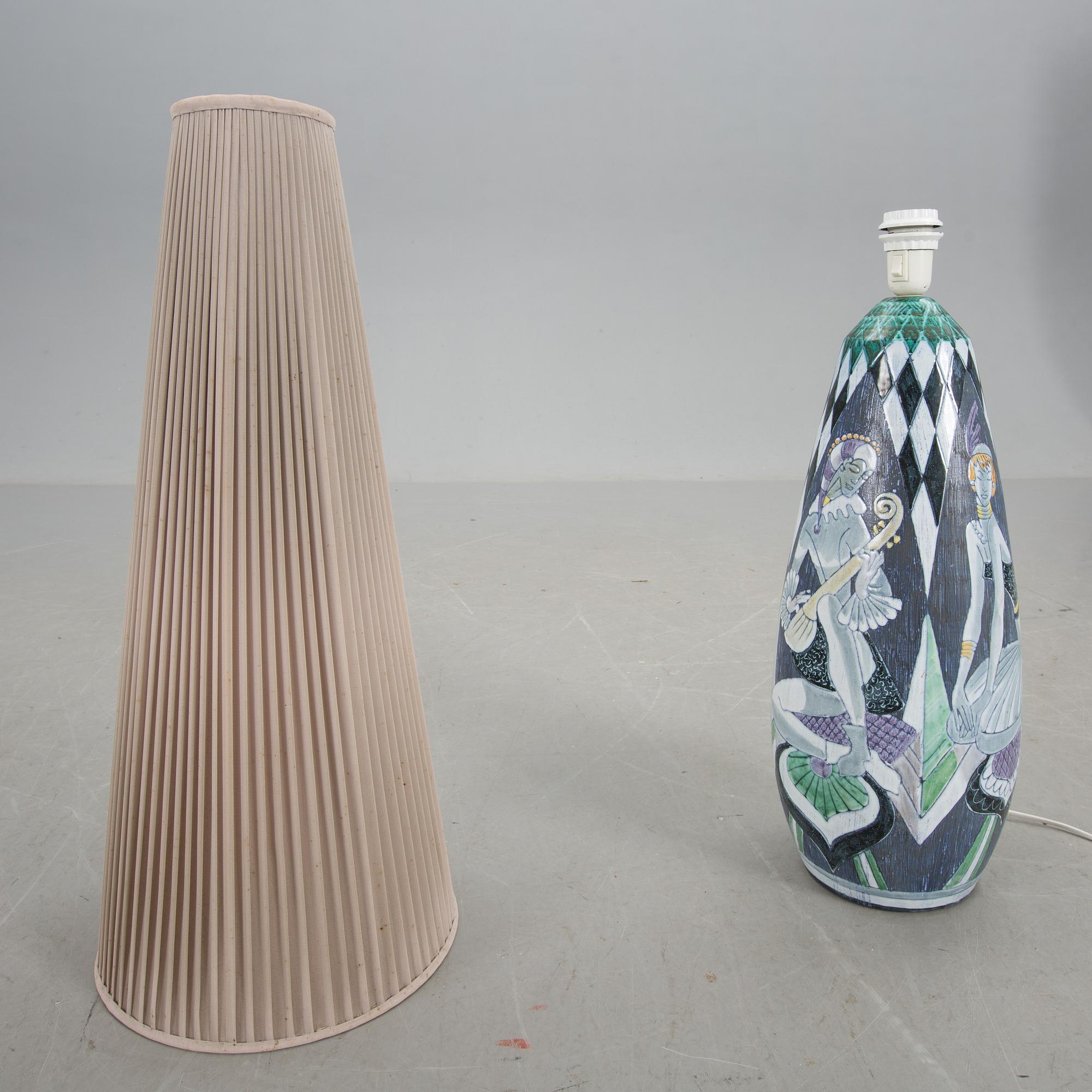 GOLVLAMPA, keramik, Tilgmans, stämplad.