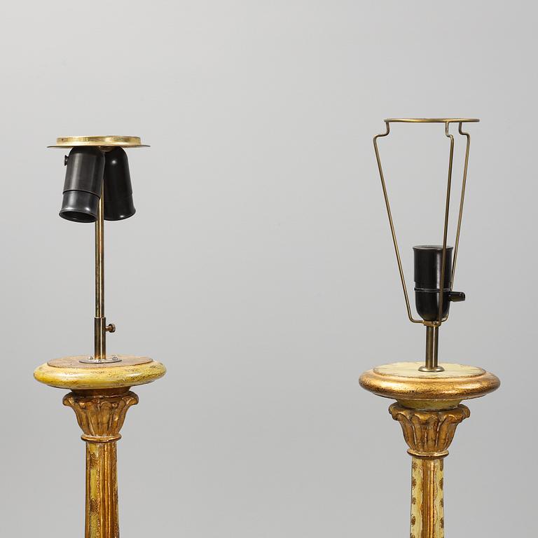A pair of Louis XVI-style floor lamps, second half of the 20th century.