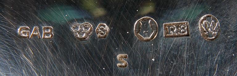 KAFFESERVIS, 3 delar, silver. GAB, Stockholm. 1941-43.