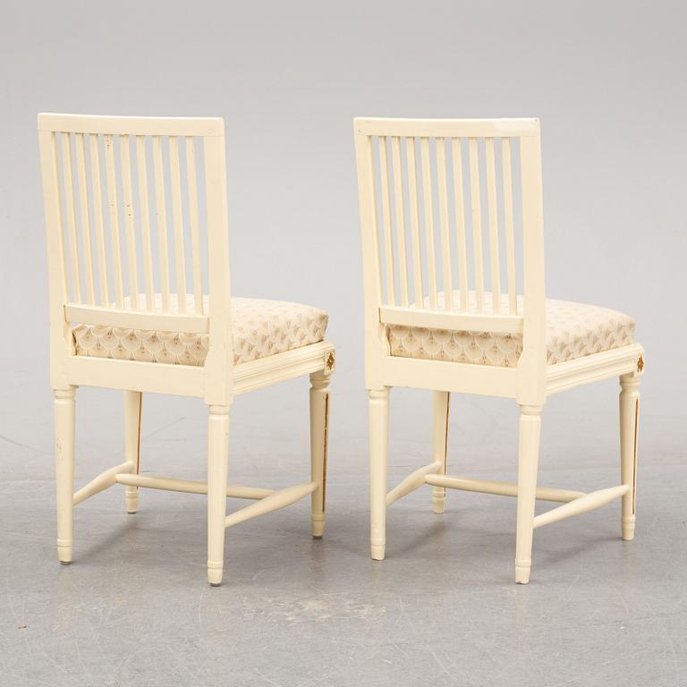 Stolar, sex stycken, gustaviansk stil, 1800-tal.